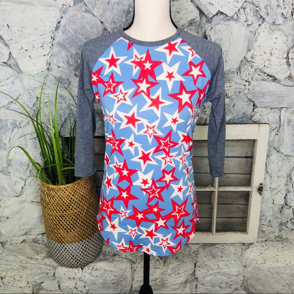 LuLaRoe Randy Top - Star 4th July America XS